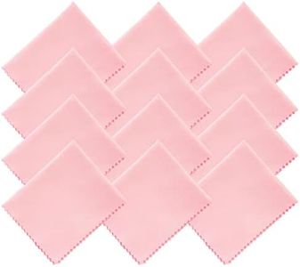 LIJUST Glasses Cleaner Cloth - Microfiber Cloth for Eyeglasses, Lenses, Cameras, Screens, Cell Phone, LCD TV Screens and More - 6"x7" (Pink, 12 Pack)