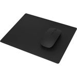 TRIXES Black Leather Mouse Mat Pad – Desk Accessories Perfect for Office, Gaming and Other Computer Use – Table Protector and Heat Resistant – Match with Keyboard and Office Supplies