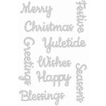 Sweet Dixie Metal Cutting Dies Christmas Greetings, Silver (SDD617)