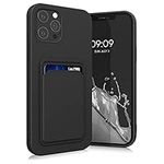 kwmobile Case Compatible with Apple iPhone 12 Pro Max Case - TPU Phone Cover with Credit Card Holder - Black