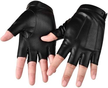 AWAVM Guantes de conducción sin dedos de piel sintética de medio dedo, guantes de deporte al aire libre, guantes de disfraz de Halloween, cosplay, para hombres, mujeres y adolescentes
