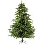 Fraser Hill Farm 7.5-Ft. Foxtail Pine Artificial Christmas Tree with Stand and No Lights, Unlit Foldable Fake Christmas Tree with Realistic Foliage for Home Decoration