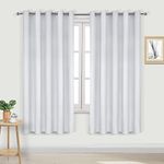 DWCN Blackout Curtains for Bedroom - Thermal Insulated Light Blocking Eyelet Window Curtains for Living Room 66 x 72 inch Length, Greyish White, 2 Panels