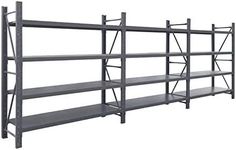 6M x 2.4M Heavy Duty Metal Warehouse Garage Shelving System 800KG Storage Racking (Charcoal)