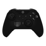 eXtremeRate Black Soft Touch Grip Faceplate Cover, Front Housing Shell Case Replacement Kit for Xbox One Elite Series 2 Controller Model 1797 - Thumbstick Accent Rings Included