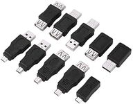 10 Pack Multiple USB 2.0 Adapters, Micro/Mini Male/Female Converter Male USB Male/Female Adapter USB to USB Adapter