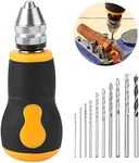 Mini Hand Drill, Portable Micro Hand Drill Tool Set with 10 Twist Drill Bits for Drilling Wood, Grapefruit, Bone, Rhubarb, Olive Pit, Walnut, Plastic, 3.5 x 1.4inch