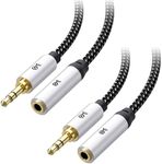 Cable Matters 2-Pack Headphone Extension Cable 10 ft (3.5mm Extension Cable/Aux Extension Cable, Aux Cord Extension) in Black - 10 Feet