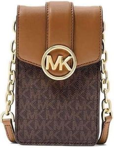 MICHAEL KORS Carmen Small Logo Smartphone Crossbody Bag, Brown