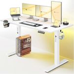 ARTIKEL Multi-Purpose Electric Height Adjustable Table DIY|Sit Stand Gaming Desk|80Kg Wt Lift|Cup Holder Headphone Hook Cable Wire Management|Home & Office|110X60Cm | White