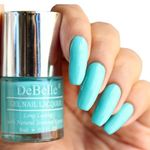 DeBelle Gel Glossy Finish Nail Polish Tahiti Teal (Teal Blue), 8 Ml - Enriched With Natural Seaweed Extract, Cruelty Free, Toxic Free