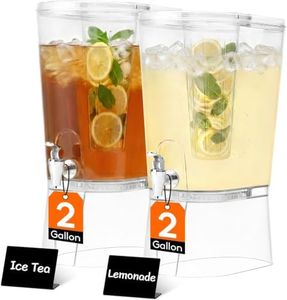 Lifewit 2 Gallon Drink Dispenser for Parties, Large Plastic Beverage Container with Fruit Infuser & Leak-Proof Spigot, BPA Free Water Pitcher for Juice/Tea/Lemonade - Ideal for Bar & Outdoor, 2 Pcs