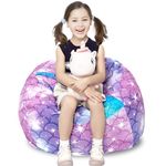 Round Bean Bag Cover Only without Filling, Large Stuffed Animal Bean Bag Storage, Bean Bag Chair Cover, Beanbag Covers with no Filling for Kids and Teens (Classic Mermaid, Large)