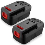 Powerextra 2 Pack 3.7Ah 18Volt HPB18 Replacement Battery Compatible with Black and Decker HPB18 HPB18-OPE 244760-00 A1718 FS18FL FSB18 Firestorm Black & Decker 18 Volt Battery