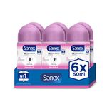 Sanex Dermo Invisible Roll-On Antiperspirant 50ml | Pack of 6