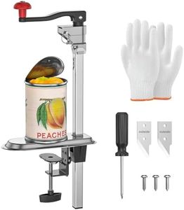 Commercial Stainless Steel Can Opener for Large Cans up to 13", Heavy Duty Counter Mounted Can Opener with Tabletop Clamp Holder, Screw-free, for High-Volume Commercial Kitchens