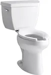 Kohler 3493-T-0 Highline Classic Comfort Height Two-piece elongated chair height toilet with tank cover locks