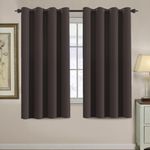 H.Versailtex Blackout Chocolate Brown Curtain Panels for Short Window (Thermal Insulated and Antique Grommet Top)-52 inch Wide by 63 inch Long-Set of 1 Panel