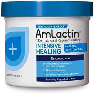 AmLactin Rapid Relief Restoring Body Cream – 12 oz Tub – 2-in-1 Exfoliator and Moisturizer for Dry Skin with 15% Lactic Acid and Ceramides for 24-Hour Moisturization