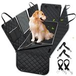 Yuntec Dog Car Hammock Pet Seat Cover for Back Seat, Bench Car Seat Cover Protector with Extra Cover & Zipper Mesh Window, Waterproof Anti-Scratch Reat Seat Cover for Most Cars SUVs Trucks - Black