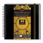 Zen Sangam Express your Mind 200 GSM Ultra Smooth Surface Square Spiral Mixed Media Art Journal (80 Pages, Size 20cmx20cm) - Wiro Hardbound Sketchbook - Black