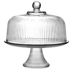 Anchor Hocking 79119 Monaco Cake Set with Ribbed Dome, Crystal