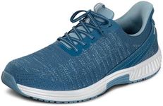 Orthofeet Men's Orthopedic Blue Knit Yari Hands-Free Sneakers, Size 8.5