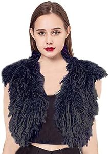 Women Ostrich Fur Feather Small Vest Bolero for Wedding for Party Bride Furry White Color Blush Fluffy Luxurious Romantic (dark gray, XS)