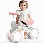 Hello-5ive Baby Balance Bike,Indoor Outdoor Toys Baby Ride On Bike No Pedals for 1-3 Year Old Boys Girls Kids Toddlers First Bike, Best Gift (white&pink&grey)