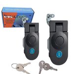 2Piece Powder Coated Zinc Alloy Sealed Adjustable Lever Hand Operated Compression Latch, Key Locking, 4.3x2.0inch,Black