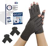 Doctor Developed Gloves For Arthritis Hands For Women & Men, Arthritis Gloves Without Fingertips Carpal Tunnel Compression Gloves With Handbook, 2 Pairs (S)