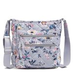 Vera Bradley Women's Performance Twill Triple Zip Hipster Crossbody Purse, Parisian Bouquet, One Size