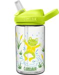 CamelBak Eddy+ 14oz Kids Water Bottle Vacuum Insulated Stainless Steel – Straw Top, Leak-Proof When Closed, Jumping Frogs