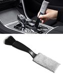 ESEWALAS Universal 2 in 1 Duster for Car Clean,Car Bursh Tool,Double Head Brush,Auto Interior Detailing Brush,Soft Car Interior Detailing Brush Dust Brush (Black)