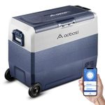 AAOBOSI Car Fridge 60L, Camping Fridge Dual Zone, WIFI APP Control, -20°C-20°C Portable Freezer 12/24V DC and 100-240V AC for Campervan, Driving, Travel, RV, Outdoor, Picnic