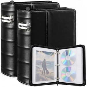 DVD Storage Binder with Booklet Pockets, Disc Organizer Large, 2P | Holds 168 Discs & 84 Cover Pages, Video Games & Blu-ray Book, CD Wallet, Portable Handle, Gift for Collectors