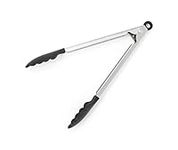 KitchenAid - Kitchen Tongs, Silicone Tipped Stainless Steel Tongs, Safe for Nonstick Cookware (Black)