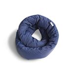 Huzi Infinity Pillow - Versatile Soft Neck Support Scarf Travel Pillow for Sleep in Flight, Airplane, Home, Office - Machine Washable (Navy)