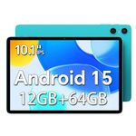 TECLAST P30 Android 15 Tablet 10.1 Inch, 12(4+8) GB RAM 64GB ROM(TF 1TB), 1280x800 HD IPS, Quad-Core WiFi 6,Dual Speaker|Camera|Type-C|GMS|Bluetooth|3.5mm Jack-2025