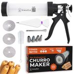 KneadEat Churro Maker Professional Churrera - Churros Gun Kit Set. Includes a Piping Bag with a Large Needle. QR e-recipe included - Churro Cookie Press (Gun Pro)