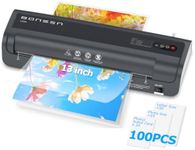 Laminator Machine with Laminating Sheets 50 Pouches, BONSEN 13 Inch Laminator, 4-in-1 Thermal Laminator with Paper Trimmer and Corner Rounder, A3 Hot Cold Laminating Machine for Home School Office Use