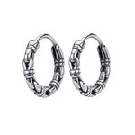 Yellow Chimes Stainless Steel Silver Bali Hoop Earrings for Men and Women