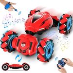 Fosgoit RC Car Toys for Boys Girls 6-12, Birthday Xmas Gifts for 6 7 8 9 10 11 12 Years Old, Gesture Sensing RC Stunt Car with Lights Music 2.4GHz 4WD Hand Remote Control 360° Rotate All-Round Drift