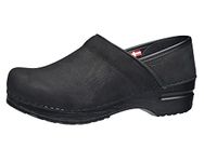 Sanita | Professional Textured Oil Closed Clog | Original Handmade Flexible Leather Clog for Women | Anatomical Shaped Footbed with Soft Foam | Black | UK 7.5