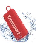 Tronsmart Trip Portable Bluetooth Speaker, IPX7 Waterproof Speaker, Wireless Bluetooth 5.3 with Stereo Sound, 20H Playtime, Built-in Mic, Suitable for Outdoor, Home, Party(Red)