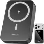 Magnetic Portable Charger, Power Bank 10000mAh with PD 20w Fast Charging, USB C in&Out Battery Pack, Compatible with Mag-Safe for iPhone 12/13/14/15/16 Pro/Pro Max Series, Samsung, Android, and More