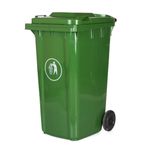 HBI Wheel Garbage Dustbin Trash Can | Dustbin With Wheels Outdoor Garbage Cans | Thrash Can Dustbins with Lid for Home Office | Non Garbage Smell (240 Litres, Green)