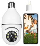 Camcamp Light Bulb Security Camera, HD 1080P Wireless WiFi Outdoor Security Camera with Smart Motion Detection, Two Way Audio, Color Night Vision, Remote Access