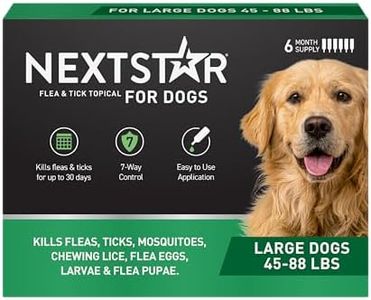 NEXTSTAR Flea and Tick Prevention for Dogs, Repellent, and Control, Fast Acting Waterproof Topical Drops for Large Dogs, 6 Monthly Doses