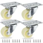 Castor Wheels 37mm, Swivel Caster Wheels to Move Heavy Objects Set of 4 Silent Rubber Castors Heavy Duty Casters and Wheels for Furniture Trolley Coffee Table workbench, up to 120kg